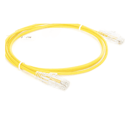Cable de Parcheo Slim UTP Cat6 / 1.5 m (4.92 ft) / 28 AWG / Amarillo / 1 Gbps
