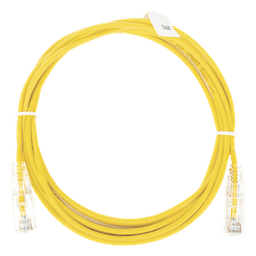 Cable de Parcheo Slim UTP Cat6 - 3 Metros (9.84 Pies) Amarillo Diámetro Reducido (28 AWG)
