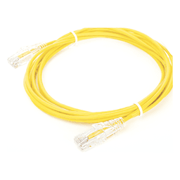 Cable de Parcheo Slim UTP Cat6 - 3 Metros (9.84 Pies) Amarillo Diámetro Reducido (28 AWG)