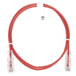 Cable de Parcheo Slim UTP Cat6 - 1 Metro (3.28 Pies), Rojo, Diámetro Reducido (28 AWG)