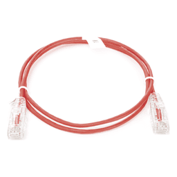 Cable de Parcheo Slim UTP Cat6 - 1 Metro (3.28 Pies), Rojo, Diámetro Reducido (28 AWG)