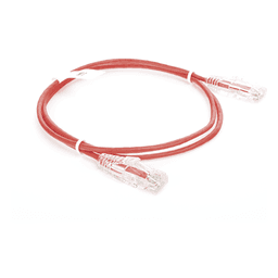 Cable de Parcheo Slim UTP Cat6 - 1 Metro (3.28 Pies), Rojo, Diámetro Reducido (28 AWG)