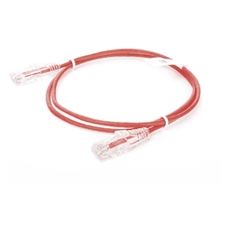 Cable de Parcheo Slim UTP Cat6 - 1 Metro (3.28 Pies), Rojo, Diámetro Reducido (28 AWG)