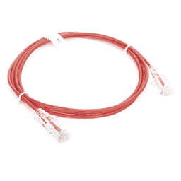Cable de Parcheo Slim UTP Cat6 - 2 Metros (6.56 Pies) Rojo Diámetro Reducido (28 AWG)