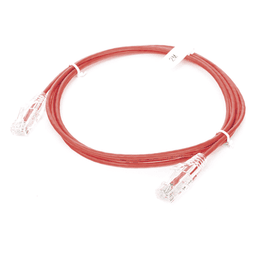 Cable de Parcheo Slim UTP Cat6 - 2 Metros (6.56 Pies) Rojo Diámetro Reducido (28 AWG)