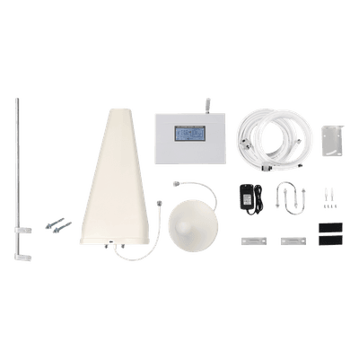 Amplificador de Señal Celular / Triple Banda 850/1900/2100 MHz / Ganancia 70 dB / 2G/3G/4G y VoLTE / Cobertura 2 Espacios