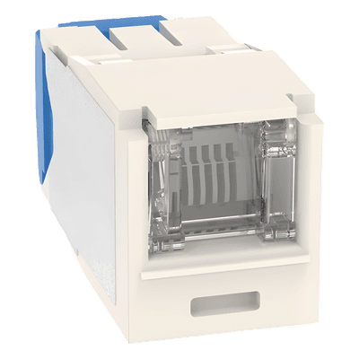 Conector Jack RJ45 / Cat 6A / 8P8C / Terminación TG sin Impacto / 22-26 AWG / -10°C a 65°C / 100W HDBaseT / Blanco
