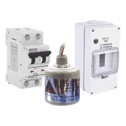 Kit de Centro de Carga Para Corriente Directa, Breaker de hasta  800 Vcc de 16 A con Supresor de Descargas Atmosféricas.