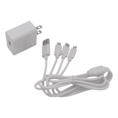 Cargador de Pared USB / 3 Puertos / Salida 5 Vcc 2 A / Cable Extensor 1.2 m (3.9 ft) / Entrada Universal 100-240 Vca / Multi-conector