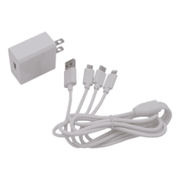 Cargador de Pared USB / 3 Puertos / Salida 5 Vcc 2 A / Cable Extensor 1.2 m (3.9 ft) / Entrada Universal 100-240 Vca / Multi-conector
