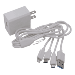 Cargador de Pared USB / 3 Puertos / Salida 5 Vcc 2 A / Cable Extensor 1.2 m (3.9 ft) / Entrada Universal 100-240 Vca / Multi-conector
