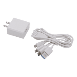 Cargador de Pared USB / 3 Puertos / Salida 5 Vcc 2 A / Cable Extensor 1.2 m (3.9 ft) / Entrada Universal 100-240 Vca / Multi-conector