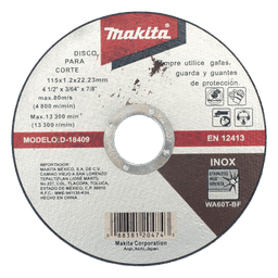  Disco de Corte de 7/8" de acero inoxidable, diámetro de 4-1/2" 