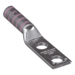 Zapata de compresión LCC1/0-38DW-X para cal. 1/0 Awg, Doble barreno para tornillo prisionero de 3/8, 1 Pz