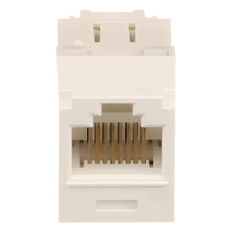 Conector Jack RJ45 Estilo TG, Mini-Com, Categoría 6, de 8 Posiciones y 8 Cables, Color Blanco Ártico