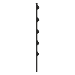 Poste para Cerca Electrificada / Acero Galvanizado Cal. 18 / 1.2 m (3.9 ft) / 5 Aisladores de Paso / Pintura Electrostática Negra / Fijación en Concreto
