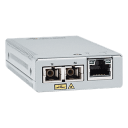 Convertidor de medios Gigabit Ethernet a fibra óptica, conector SC, multimodo (MMF), distancia de 220 hasta 500 m, con fuente de alimentación multi-región