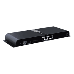 Kit Divisor y Extensor HDMI (Extender Splitter) | Divide 1 Fuente HDMI a 4 Pantallas | Extiende la señal HDMI hasta 120 m | Resolución 1080P @ 60 Hz | Cat 6/6a | Soporta IR | Baja Latencia | Uso24/7 | Alimente solo el Tx (PoC).