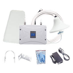 Kit Amplificador de Señal Celular 4G LTE, 3G y Voz. Funciona con Todos los Operadores. Soporta Múltiples Dispositivos y Tecnologías. Hasta 1000 metros cuadrados de Cobertura