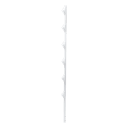Poste para Cerca Electrificada / 6 Aisladores de Paso / Acero Galvanizado Cal. 18 / Altura 1.4 m (4.6 ft) / Diámetro 1" / Pintura Blanca Electroestática