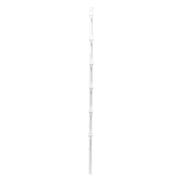 Poste para Cerca Electrificada / 6 Aisladores de Paso / Acero Galvanizado Cal. 18 / Altura 1.4 m (4.6 ft) / Diámetro 1" / Pintura Blanca Electroestática