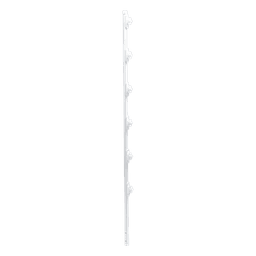 Poste para Cerca Electrificada / 6 Aisladores de Paso / Acero Galvanizado Cal. 18 / Altura 1.4 m (4.6 ft) / Diámetro 1" / Pintura Blanca Electroestática