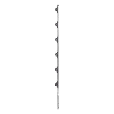 Poste con 6 Aisladores de PASO  para Cerca Electrificada. Tubo Galva. de 1.4m, cal. 18 de 1" Diam. (Sin pintar).
