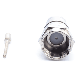 Conector F Macho / Plegable con Pin / Bronce Niquelado / Oro 24K / Teflón / RG-59