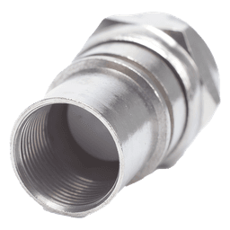 Conector F Macho / Plegable con PIN / Cable RG-6 / Cuerpo Bronce Niquelado / Contacto Oro / Aislante Teflón