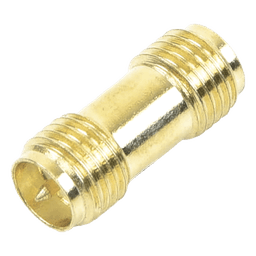 Adaptador Barril de SMA Hembra Inverso a SMA Hembra Inverso, Oro/ Oro/ Teflón,