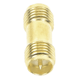 Adaptador Barril de SMA Hembra Inverso a SMA Hembra Inverso, Oro/ Oro/ Teflón,