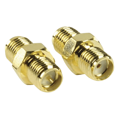 Adaptador en Línea de Conector SMA Hembra Inverso a SMA Hembra, Oro/ Oro/ Teflón,