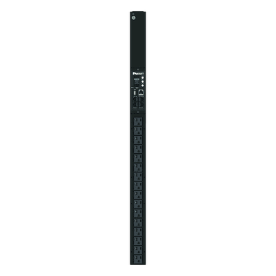 PDU Monitoreable (MI) para Distribución de Energía, Enchufe de Entrada NEMA 5-15P, Con 16 Salidas NEMA 5-20R, de Instalación Vertical, 120 Vca, 15 Amp