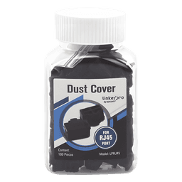 Bote con 100 Protectores Anti-Polvo para Puerto RJ45 Color Negro