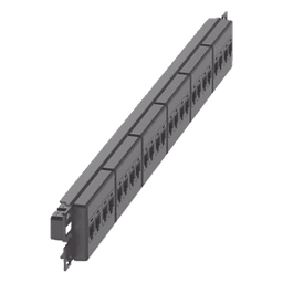 Panel de Parcheo con 24 Acopladores Mini-Com, Plano, Categoría 5e, de 1 UR, Color Negro