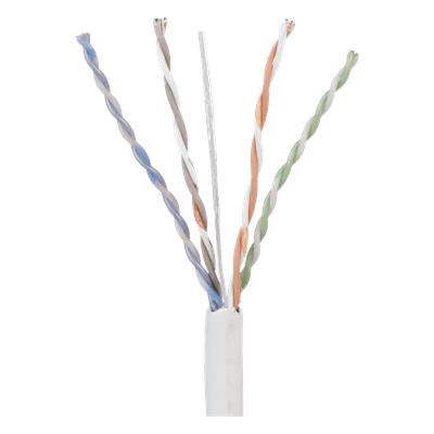 Bobina de Cable UTP 305 Metros (1000 Pies) de Cobre, TX5e, PanNet, Blanco, Categoría 5e, 24 AWG, CMP (Plenum), de 4 Pares