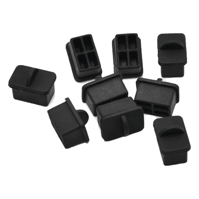 Bolsa con 25 Piezas de Protectores Anti-Polvo para Puerto SFP, Color Negro