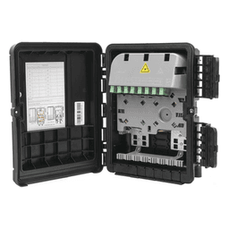 Cierre de Empalme para 20 Fusiones de Fibra Óptica, Exterior, 8 Acopladores SC/APC, Incluye Splitter 1x8, IP65 Versión Cargada