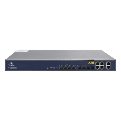 OLT EPON / 4 Puertos PON / 8 Puertos Uplink RJ45+SFP / 256 ONUs / 20 km / Rack 1U