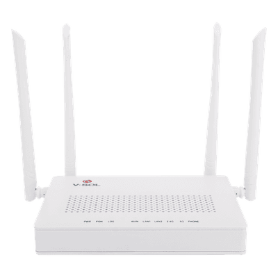 ONU Dual G/EPON con Wi-Fi AC de doble banda, 1 puerto SC/UPC + 2 puertos LAN Gigabit + 1 puerto FXS