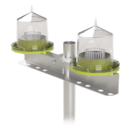 Base Doble para Lámpara de Obstrucción EI-GSLSE. Compatible con tubo hasta 1-1/4".
