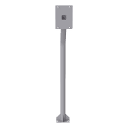 Base tipo tubular para instalación de cubierta BASEINT de videoporteros o interfones IP Fanvil y Grandstream, altura de 1.2 metros, pintura electrostática color gris.