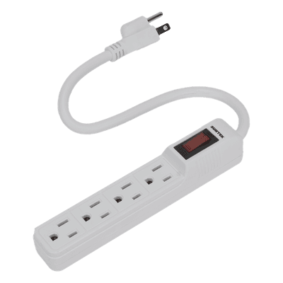 Multicontacto con cable 30 cm. 4 tomas 127 Vca línea, tierra, neutro 15 A max.