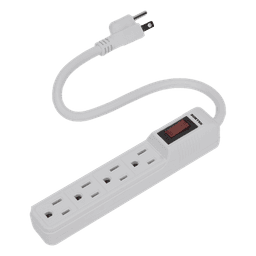 Multicontacto con cable 30 cm. 4 tomas 127 Vca línea, tierra, neutro 15 A max.