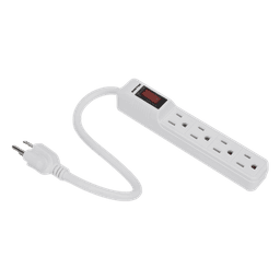 Multicontacto con cable 30 cm. 4 tomas 127 Vca línea, tierra, neutro 15 A max.