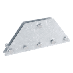 Placas igualadoras con tornillería y separadores, para 6 retenidas. Galvanizado en inmersión.