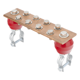 Barra Unión Torre 1000A / Cobre 100% / Compatible STZ30-45 / Aisladores Rojos / EIA-TIA-BICSI / TMGB-TGB