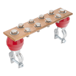 Barra Unión Torre 1000A / Cobre 100% / Compatible STZ30-45 / Aisladores Rojos / EIA-TIA-BICSI / TMGB-TGB