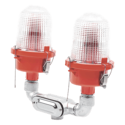 Lámpara de Obstrucción Roja Certificada/ Luz Fija Tipo L-810 Doble LED/ 120 - 240 Vca/ Luz Infraroja