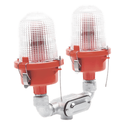 Lámpara de Obstrucción Roja Certificada/ Luz Fija Tipo L-810 Doble LED/ 120 - 240 Vca/ Luz Infraroja